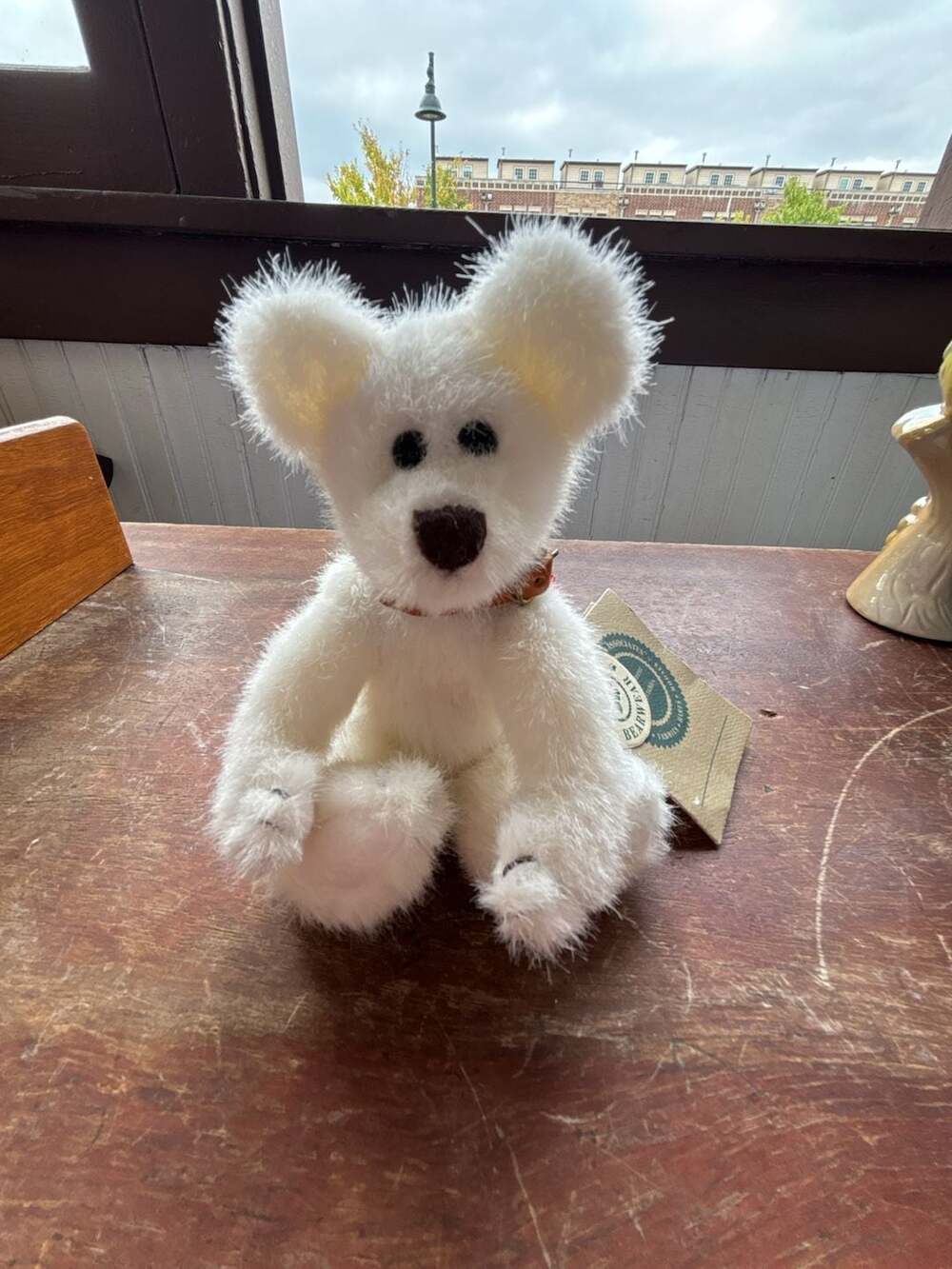 Boyds Bears Caledonia Plush White Teddy Bear with Collar